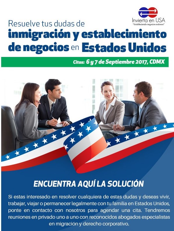 Read more about the article Inmigración y establecimiento de negocios en Estados Unidos 6y7 Septiembre CDMX